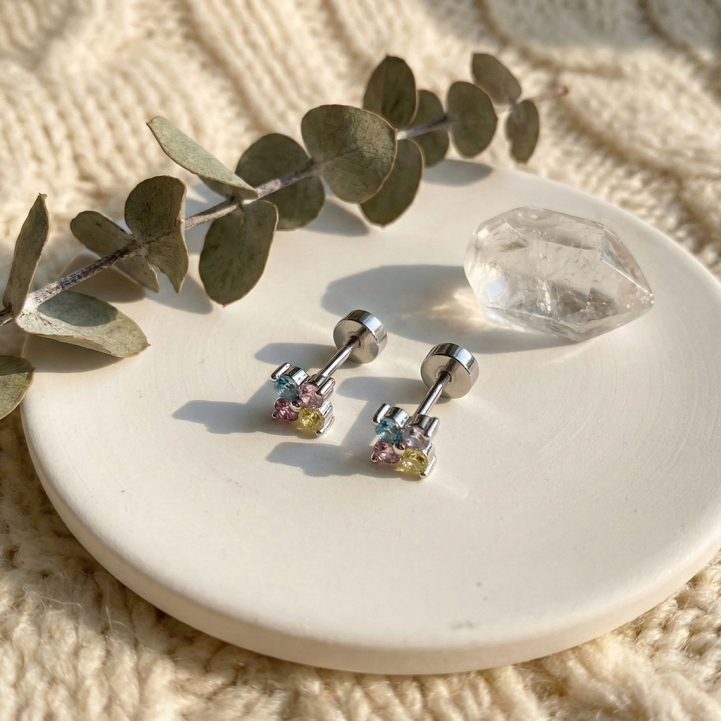 Gypsophila Rainbow Earrings