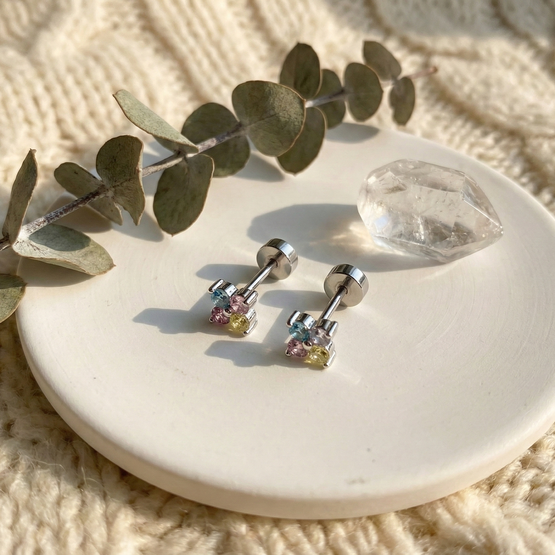 Gypsophila Rainbow Earrings