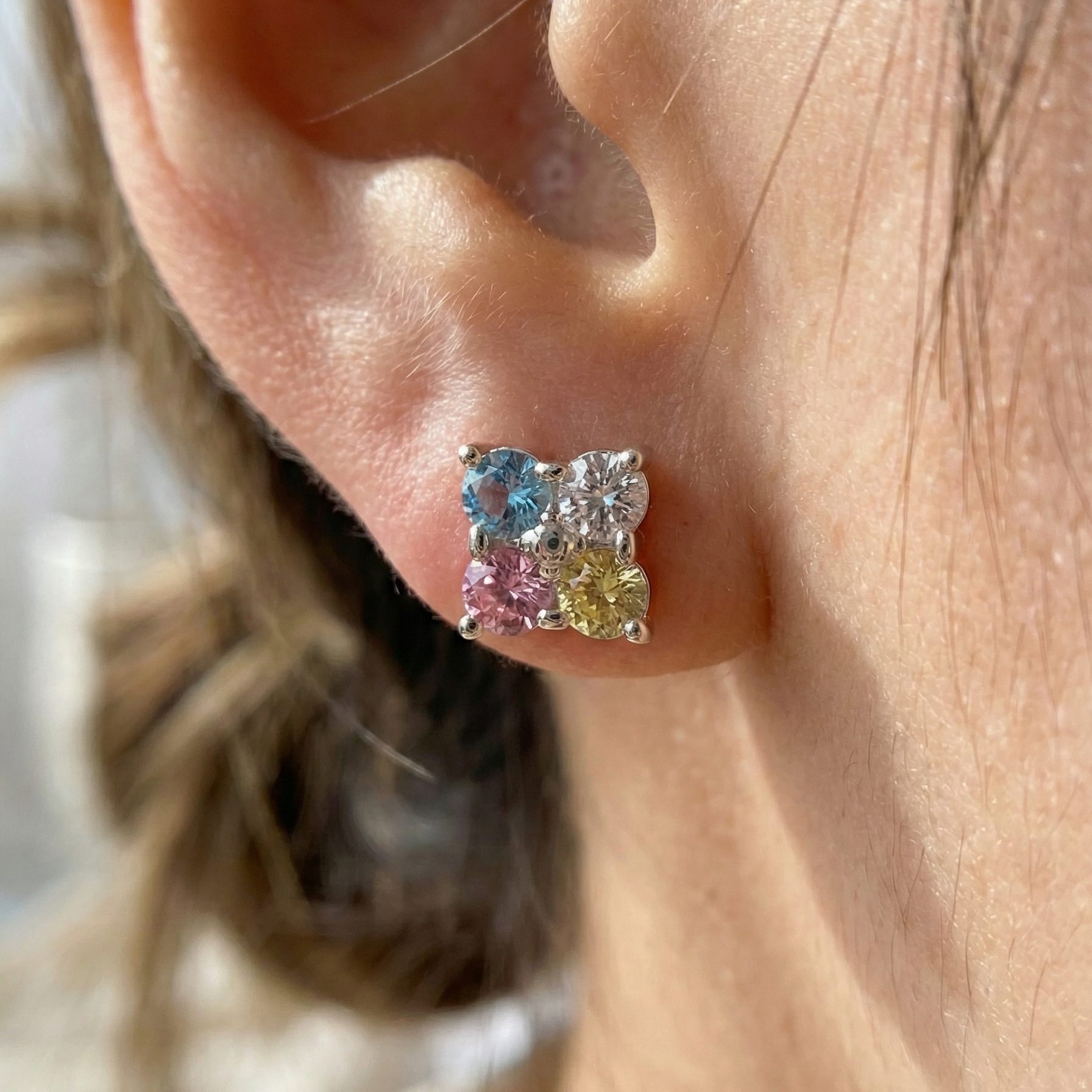 Gypsophila Rainbow Earrings
